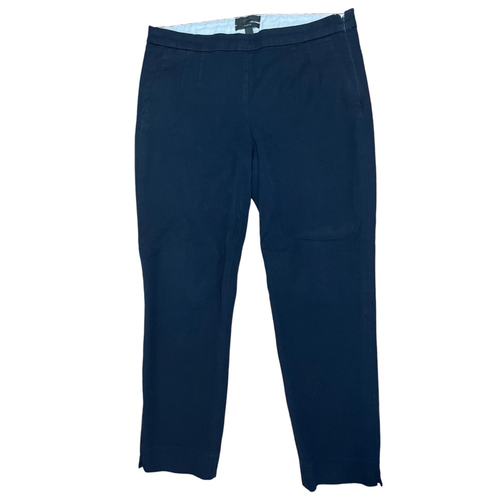 J.Crew Martie Bi-Stretch Cotton Blend Slim Crop Pants Navy Blue - Size 6 - Picture 5 of 14